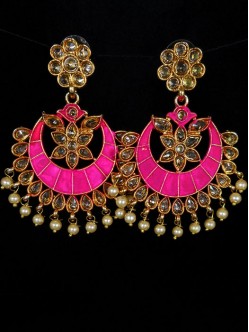 Reverse Ad Earrings With Meenakari Work